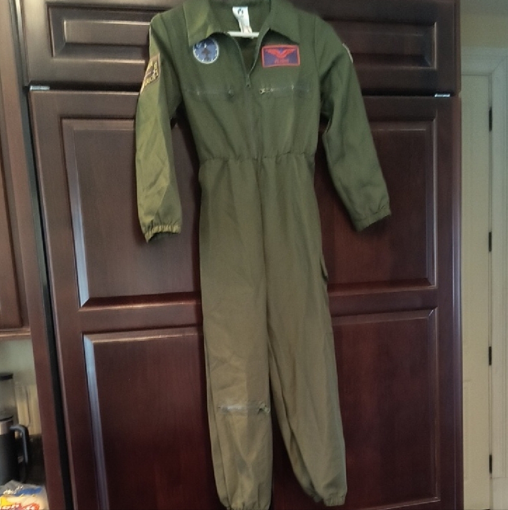 Olive Green Flight Suit with Patches